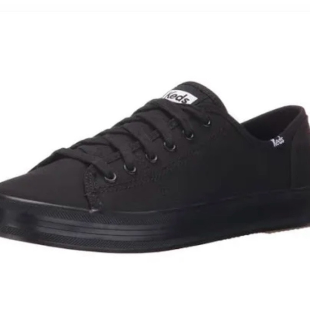 Black canvas Keds sneakers NWOT Wms Sz 8 All black lace up low profile tennies